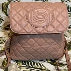 bebe | Bags | Bebe Quilted Leather Beige Backpack Nwot 